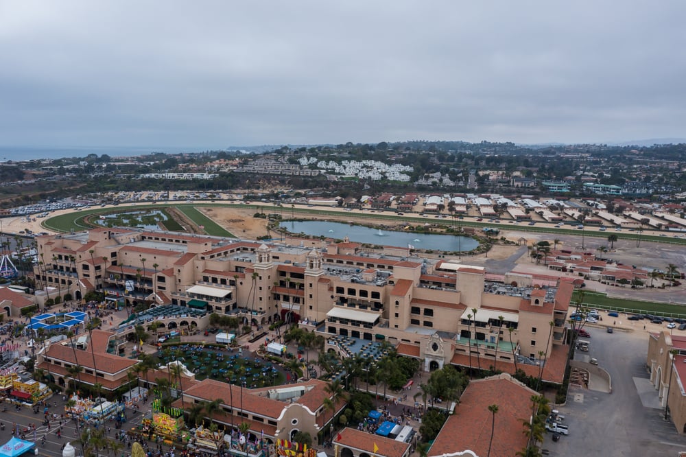 del mar arial view of track